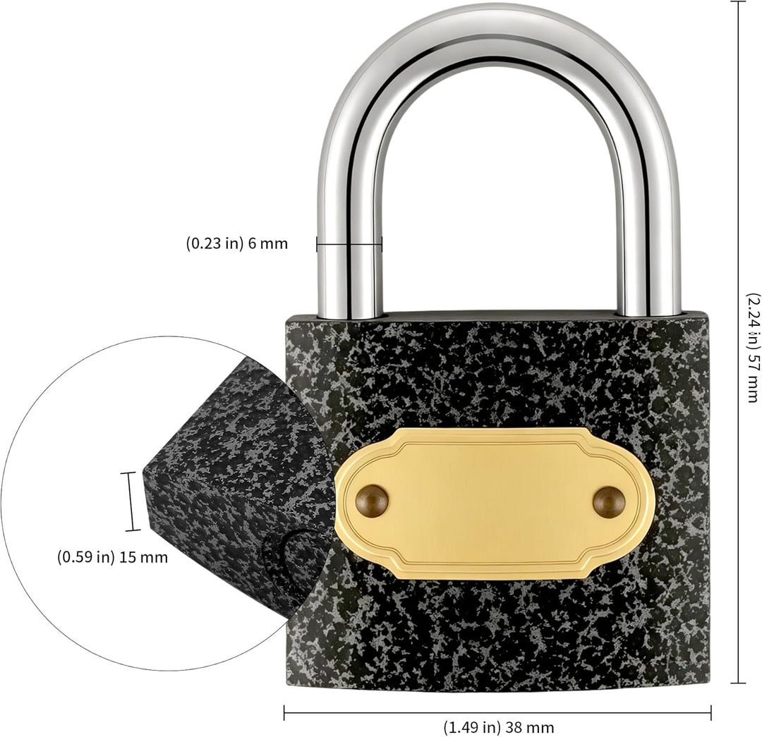 KEILEOHO 14er Set Vorhängeschloss Schwarz, 38mm Vorhängeschlösser mit Schlüssel, Vorhängeschloss Kle