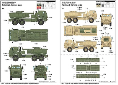 Trumpeter 001041 1/35 M142 Raketenwerfer HIMARS Plastikmodellbausatz, Modelleisenbahnzubehör, Hobby,