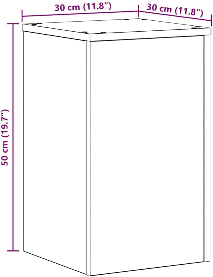 vidaXL Pflanzenständer 2 pcs Schwarz Eichen-Optik 30 x 30 x 50 cm, Wohzimmer Deko, moderner Pflanzen