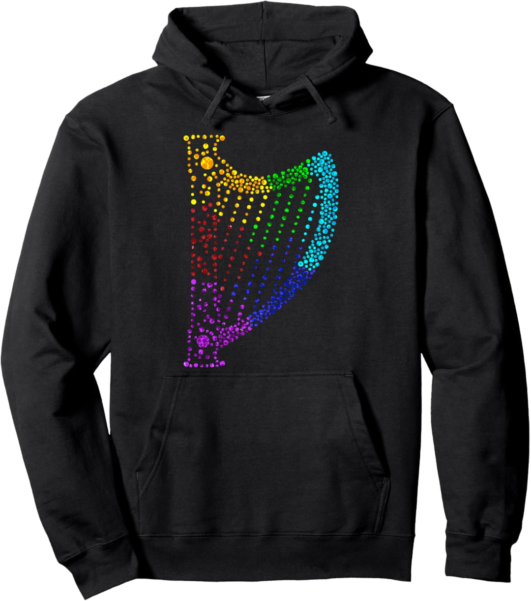 Retro Harfe Musikinstrument Harfen Kunst Musik Pullover Hoodie