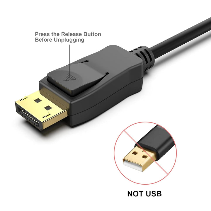 BENFEI [VESA zertifiziert] DisplayPort DP 1.2 Kabel 1,8M 4K, 2 Stück DisplayPort auf DisplayPort Kab