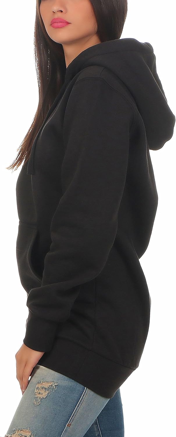 Gennadi Hoppe Damen Long Hoodie Longpulli Kapuzenpullover XS Schwarz, XS Schwarz