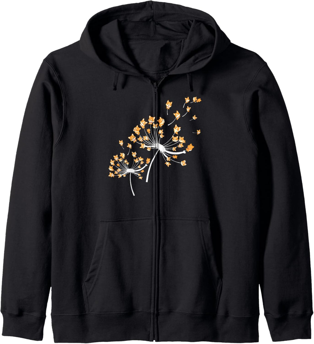 Corgi Flower Fly Dandelion Funny Dog Owner Lover Kapuzenjacke