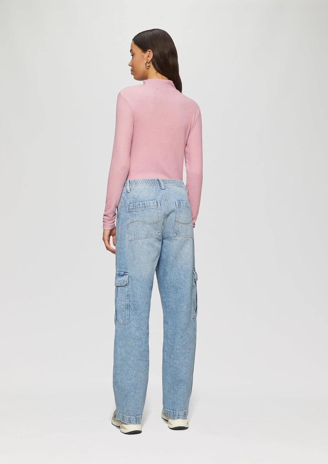 QS Damen Softes Longsleeve aus Viskosemix Langarmshirt mit Stehkragen (1er Pack) S Lilac/Pink 41w0,