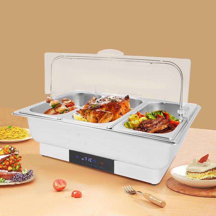 Elektrische Buffetwärmer Speisenwärmer Chafing Dish Buffet Wärmer Edelstahl Behälter 9L 15L Lebensmi