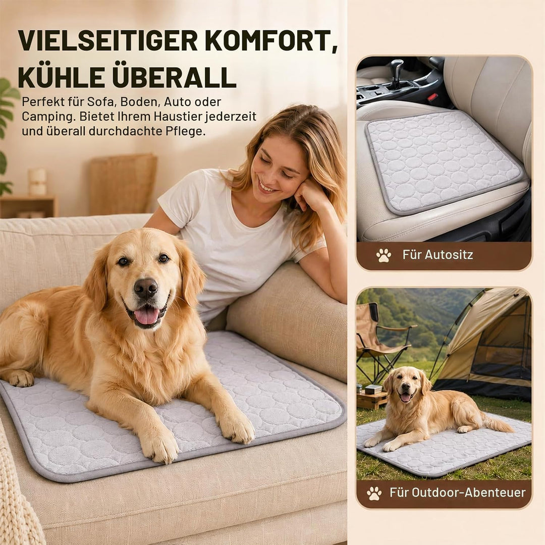 Yuragim Kühlmatte für Hunde Gross, Selbstkühlende Hundematte Sommer 100x70 cm, Kühldecke für Hunde u