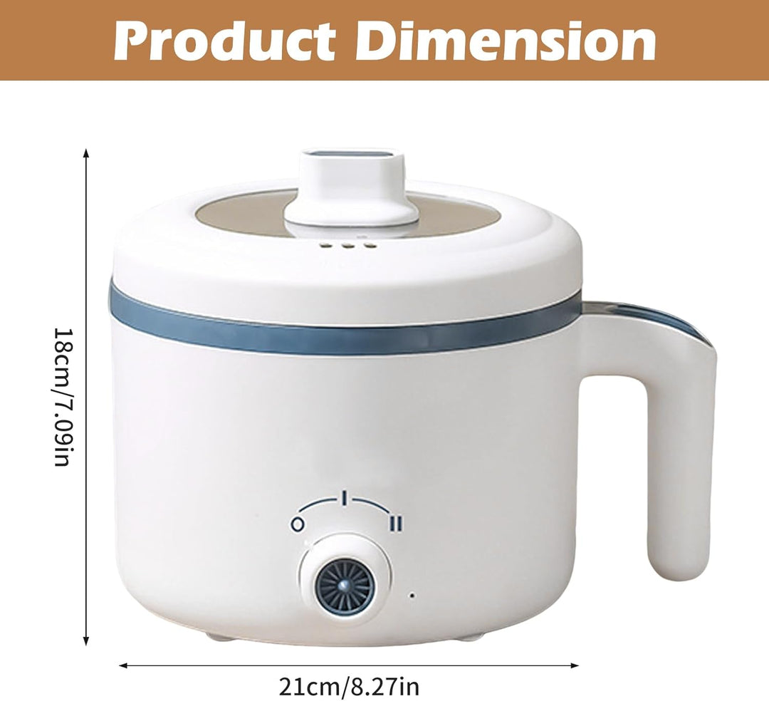 Elektrische Hot Pot, 1.7 L Tragbare Mini Antihaft Multikocher, 220V Elektrischer Kochtopf mit Duale