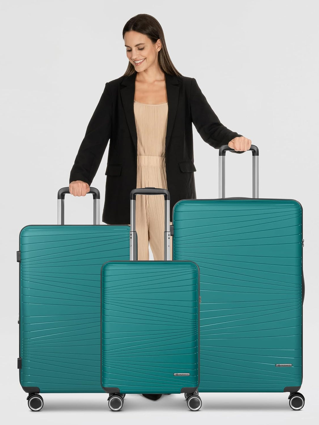 Franky Dallas 3.0 Hartschalen-Trolley mit 4 Rollen Koffer Set 3 Teilig | Ausgestattet mit TSA-Schlos