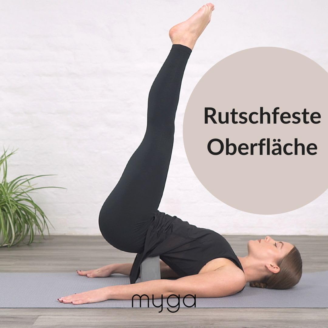 Myga Yoga-Starter-Set – Yogamatte, Yoga-Blöck Ziegel & Metall D-Ring Yoga-Gurt – Starter Kit für Anf