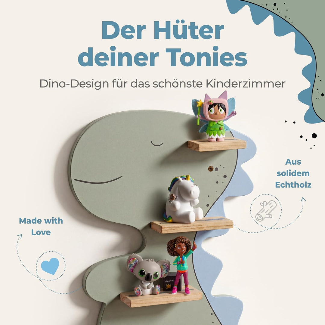 Little Goldie® Tonie Regal - für Tonie Figuren (magnetisch) und Box - Dino Motiv für Jungen und Mädc