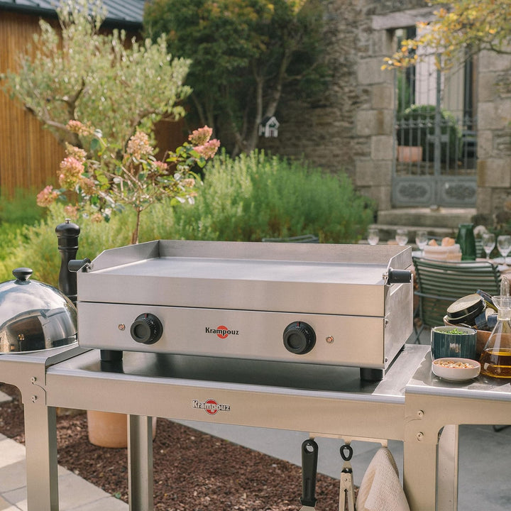 Krampouz Plancha Saveur Elektro Gross Grillplatte Griddleplatte Bratplatte 230V Silber, Silber