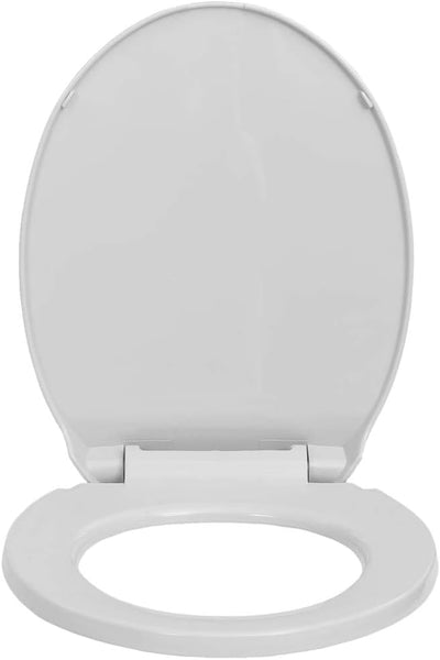 HOMIUSE Toilettendeckel 46x34 cm Toilettensitz mit Absenkautomatik Hellgrau Oval Wc Sitz mit Absenka