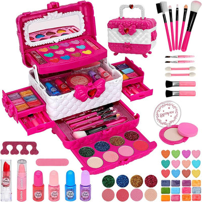 Kinderschminke Makeup Set Schminkkoffer Mädchen - Waschbar Schminke Kinder Make Up Set Mädchen Spiel