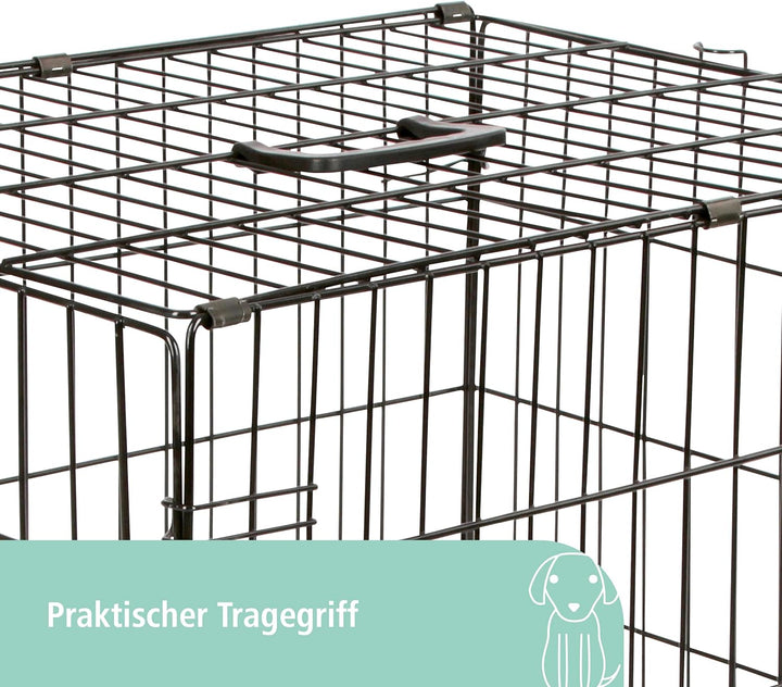 Kerbl 81364 Gittertransportbox, klappbar, 63 x 48 x 57 cm, 1 Tür, schwarz