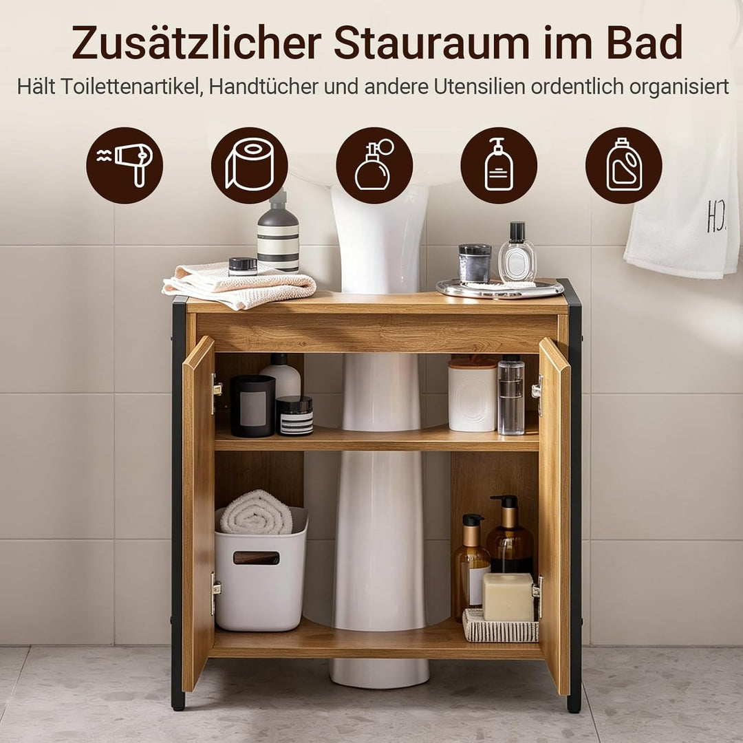 SoBuy BZR63-II-PF Waschbeckenunterschrank Badschrank Waschtisch Unterschrank Badmöbel Vintage BHT ca
