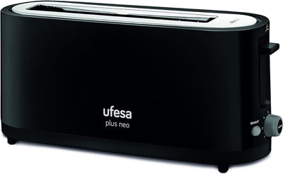 Ufesa TT7465 PLUS NEO Toaster, 900 W, 7 Toaststufen, Auftau- und Aufwärmfunktion, Schwarz, PLUS NEO