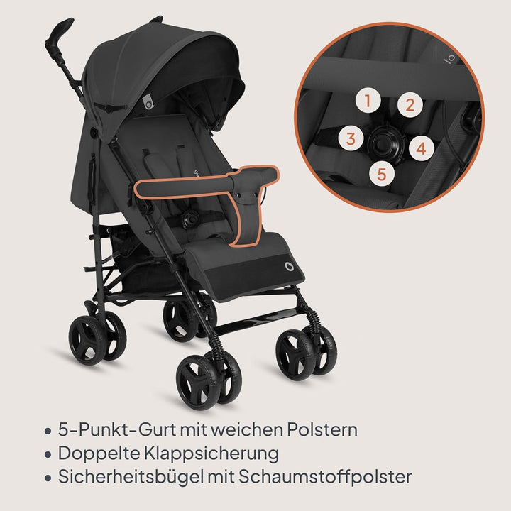 Lionelo Irma Buggy Kinderwagen ab 6 Monate, leicht 7 kg, Liegeposition, faltbar mit Einhand-Faltsyst