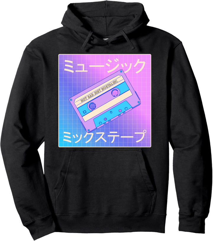 Trippy Ästhetische bunte Kassette japanische Retro Kanji Kunst Pullover Hoodie