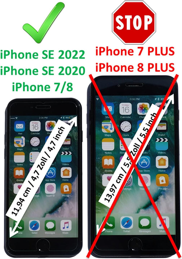 ICARER Tasche passend für Apple iPhone SE 2022 5G, iPhone SE 2020, iPhone 8, iPhone 7, 4.7 Zoll, Cas