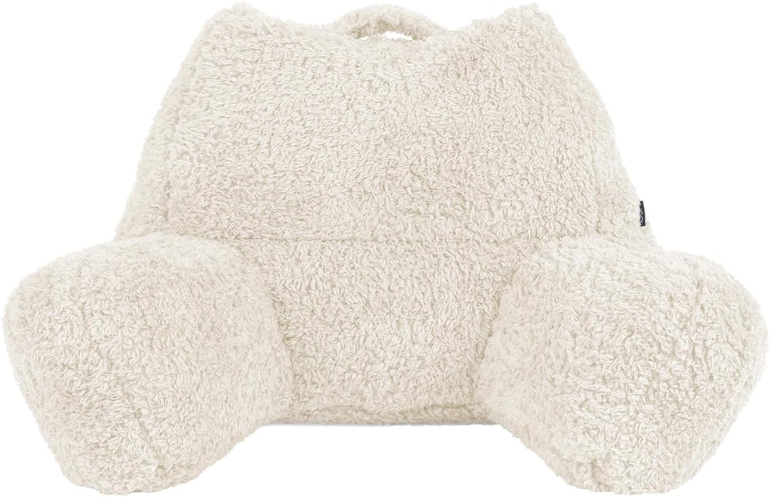 Icon Teddybär Rückenlehne Lesekissen, Beige, 2er Pack, Lesekissen Flauschig mit Sitzsack Füllung, Rü
