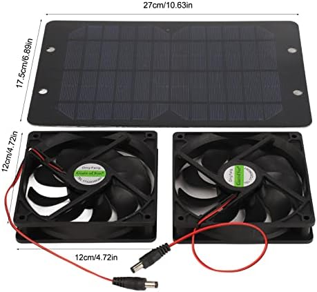 Solar Ventilator 10W 12V wasserdicht Dual für Gewächshaus Hühnerstall | 10W Solarpanel 12V Dual-Lüft