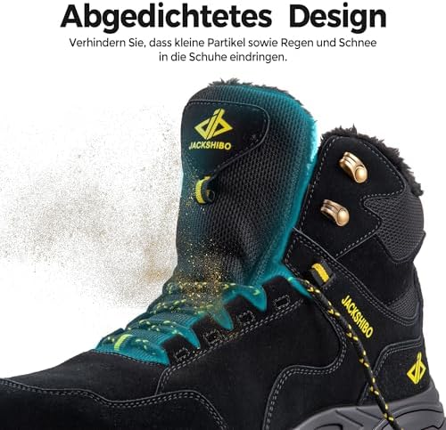 JACKSHIBO Winterschuhe Herren Winterstiefel damen mit Warm Gefüttert Wasserdicht Schneeschuhe Rutsch