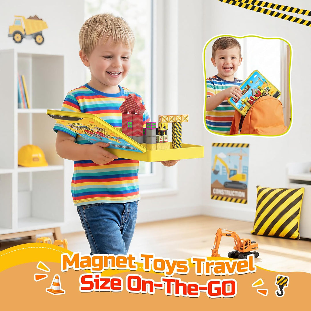 iKidiki Mini Magnetische Bausteine Reiseset 99 PCS, Reisespiele Kinder | Geschenk Junge 3-8 Jahre Be