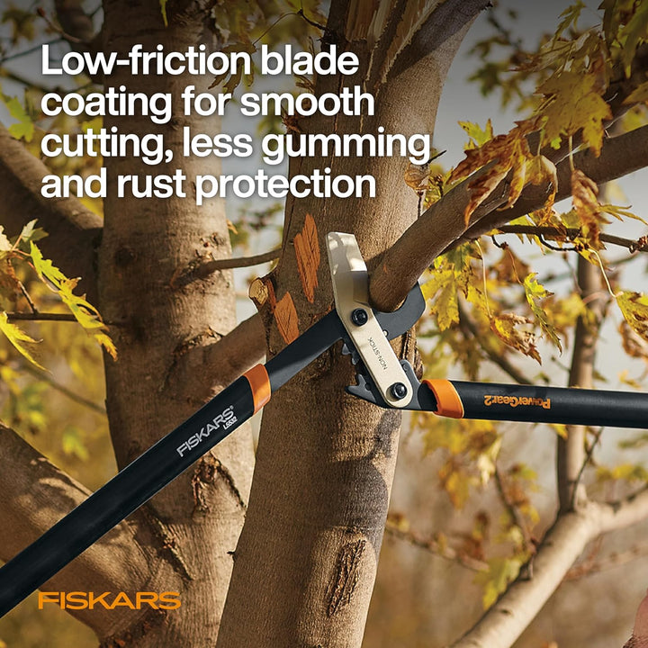 Fiskars 394801-1003 PowerGear2 Bypass Lopper, 32 Inch, Black/Orange, US import
