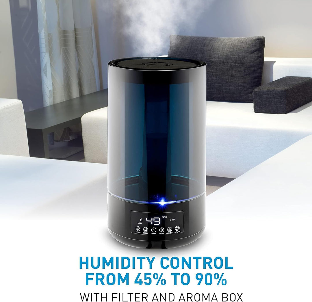 Grundig Luftbefeuchter und Aroma Diffuser 4,3L - Diffuser Ätherische Öle - Humidifier mit Hygrometer
