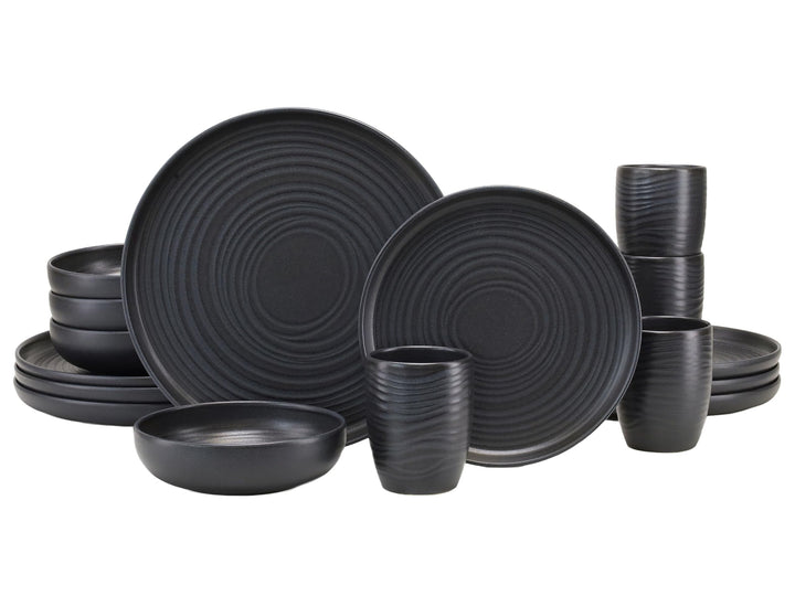CreaTable 23860, Serie Uno Black Lava Stone, Kombiservice 16 teilig Black Lava Stone Kombiservice 16