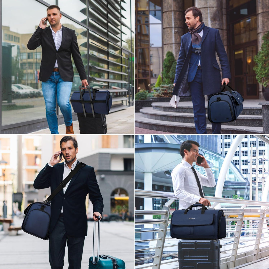 Kleidersack Reisetasche Anzugtasche Herren mit Abnehmbarer Schultergurt & Schuhfach, Faltbare Anzugt