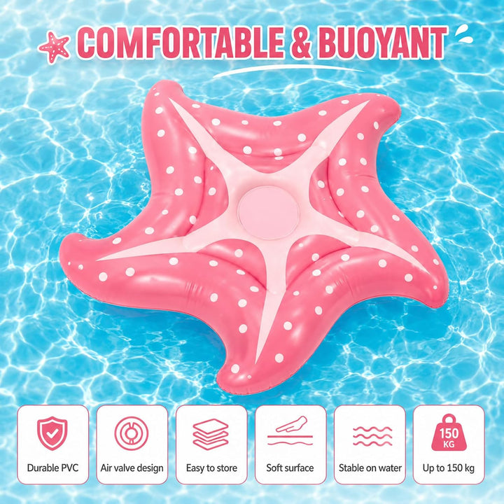 Schwimminsel 150 x 150 cm, Pool Float aus PVC | Luftmatratze Pool Seestern 150cm, Schwimminsel, Somm