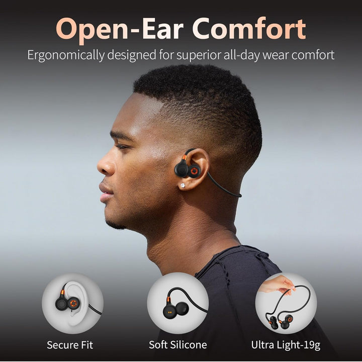 Ortizan Knochenschall Kopfhörer Bluetooth 5.3, Open Ear Bone Conduction Headphones Kabellos, IPX6 wa