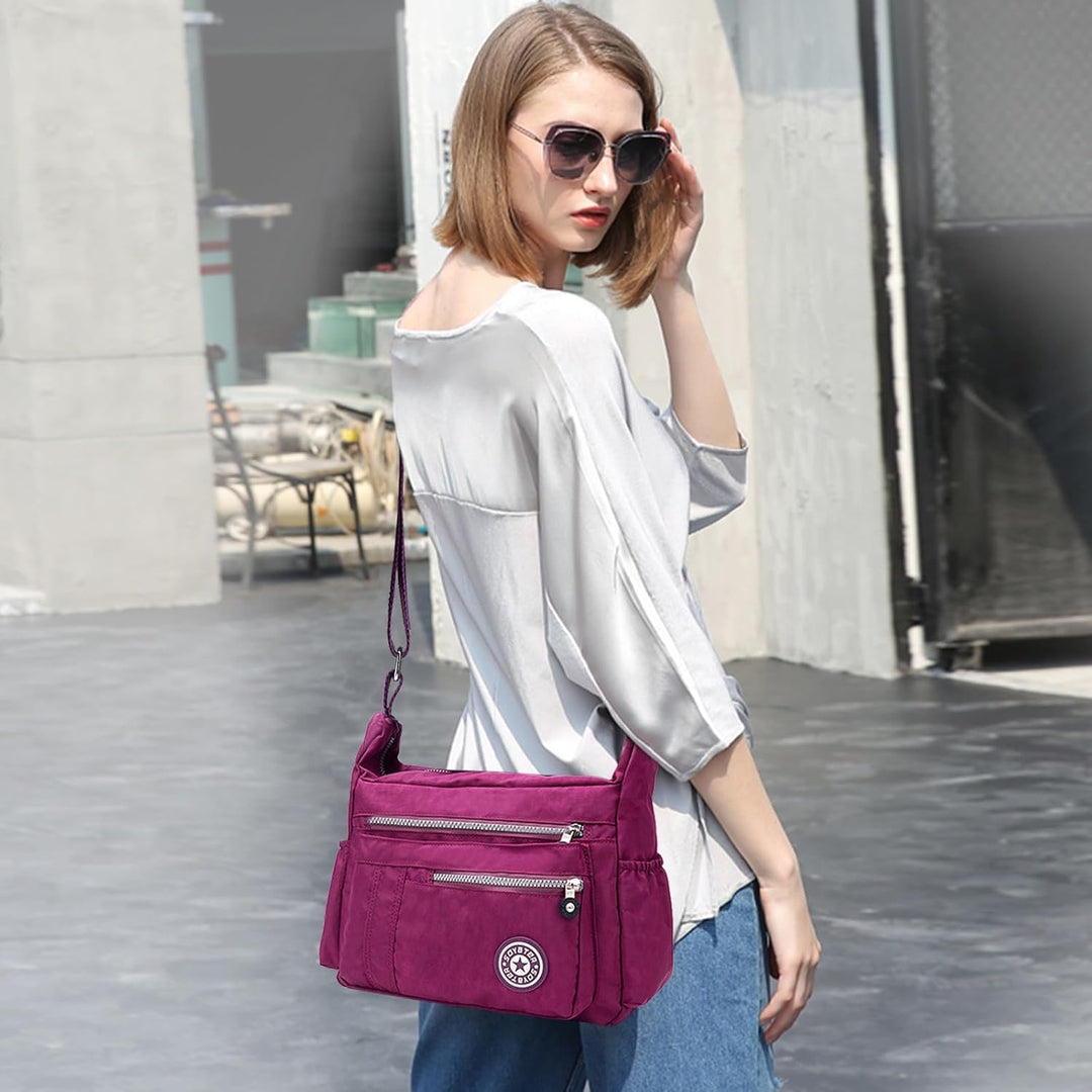 NICOLE & DORIS Damen Umhängetasche Lässige Schultertasche Frauen Handtasche Reissverschluss Tasche m