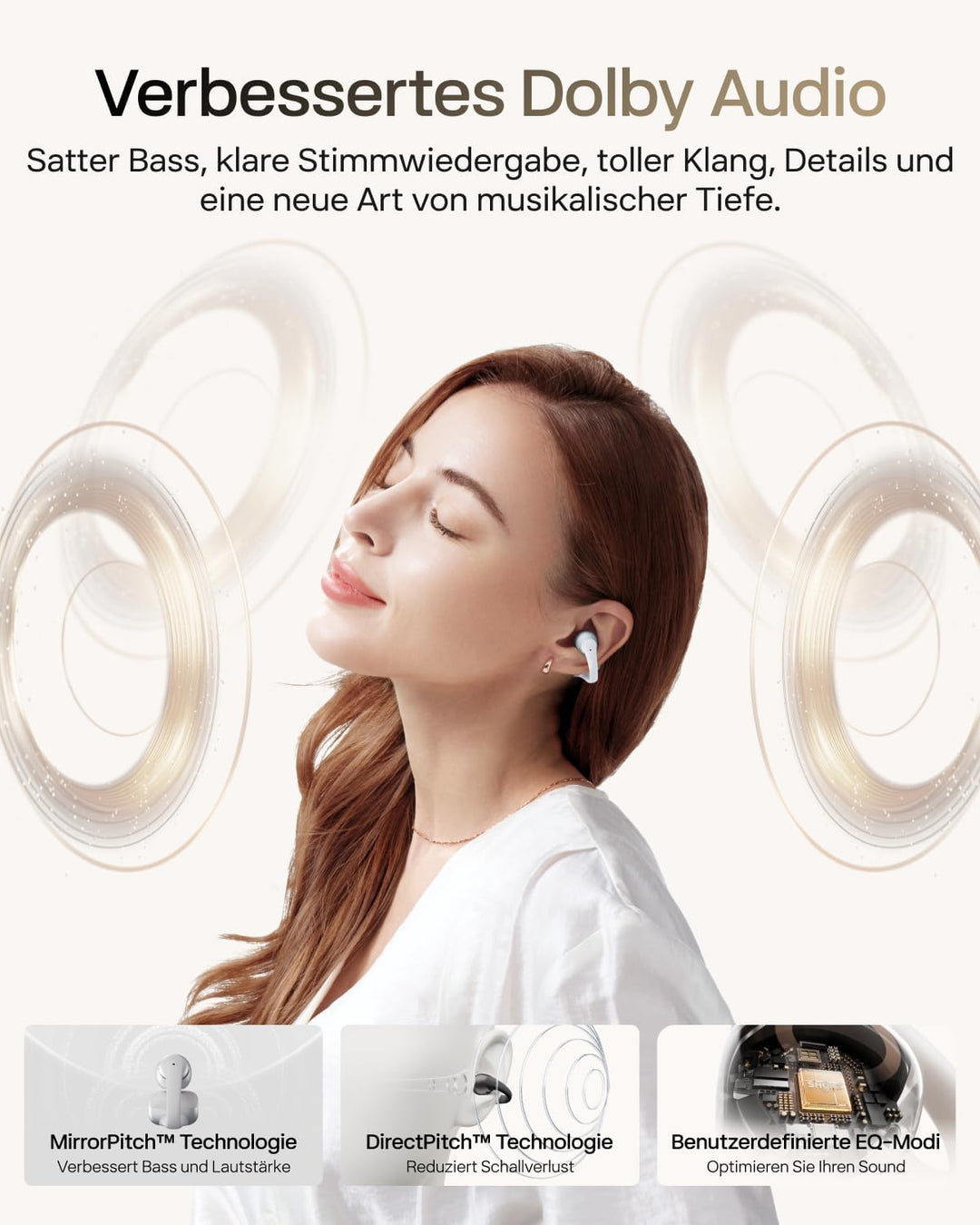 SHOKZ OpenDots 2 Open-Ear Clip-On-Kopfhörer, Clip-On Earbuds, Grau | verbessertes Dolby Audio mit De