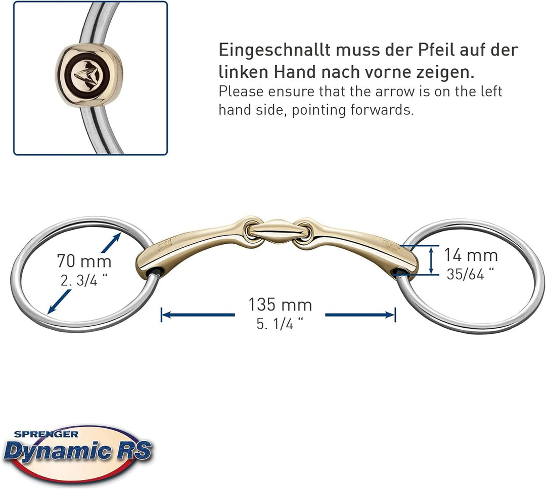 Sprenger Dynamic RS Trense - 14mm - SENSOGAN silber 13.5, silber 13.5