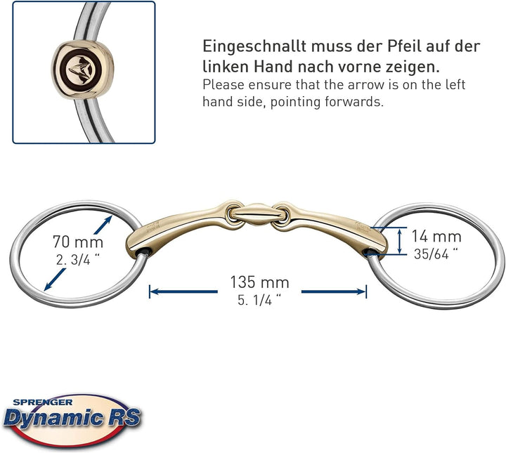 Sprenger Dynamic RS Trense - 14mm - SENSOGAN silber 13.5, silber 13.5