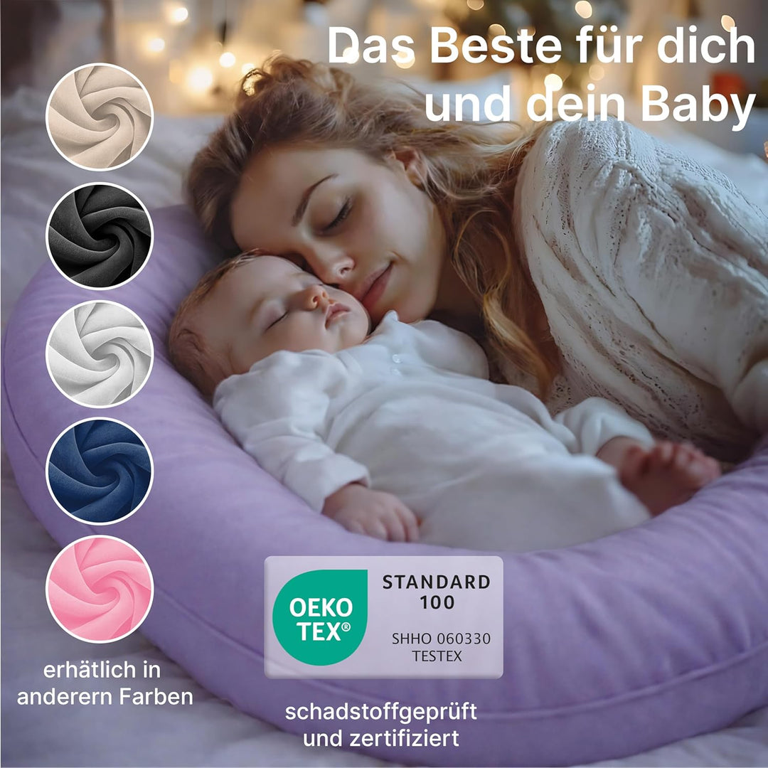 ELONEO NEU Seitenschläferkissen mit Bezug | Stillkissen | Schwangerschaftskissen XXL | Pregnancy Pil