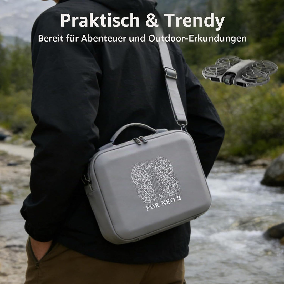 Tasche DJI Neo2 Drohne,Carrying Case für DJI Neo2 mit 2 Akkus,Ladestation,Neo 2 kleine Tragetasche m