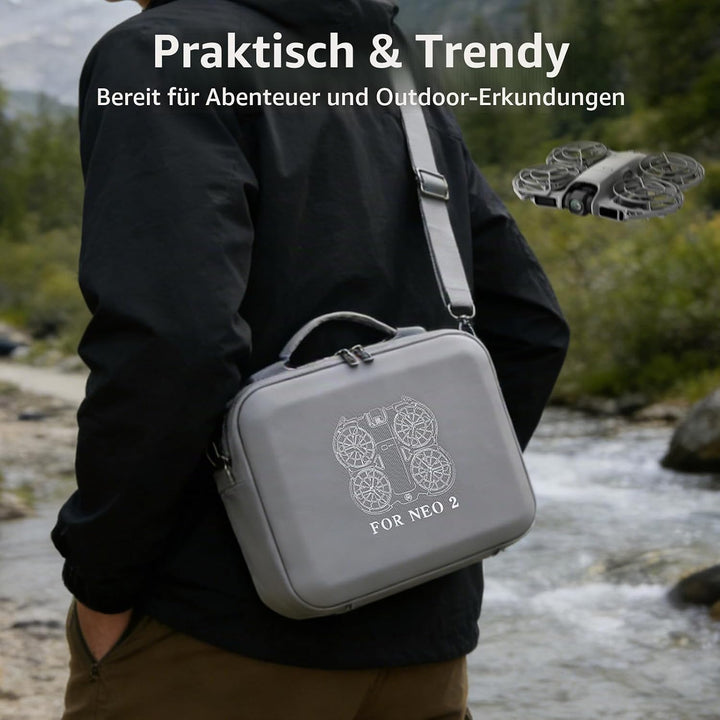 Tasche DJI Neo2 Drohne,Carrying Case für DJI Neo2 mit 2 Akkus,Ladestation,Neo 2 kleine Tragetasche m