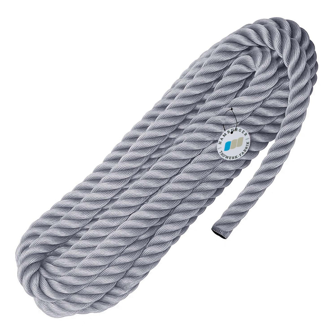 Handlaufseil/Absperrseile - 30mm -Soft Touch - 4fach geschlagen Farbe: grau - 4 Meter, 4 Meter