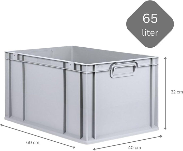 PROREGAL SuperSparSet 5x Eurobox NextGen Economy mit Auflagedeckel und 4x Schiebeschnappverschlüsse