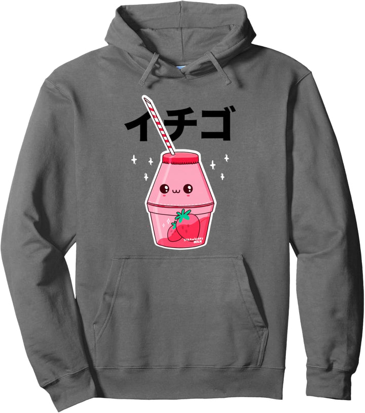 Erdbeermilch Shirt Lustig Kawaii Retro 90er Jahre Japanische Milch Pullover Hoodie