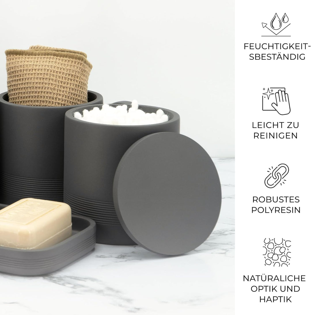 zccz - graues Badezimmer-Zubehör-Set 6-teilig - Badezimmer-Organizer mit Zahnbürstenhalter, Lotionse