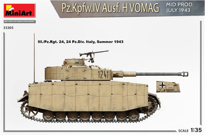 MiniArt MIN35305 1:35-Pz.Kpfw.IV AUSF H Vomag Mid Prod (Int Kit) Massstab Modell