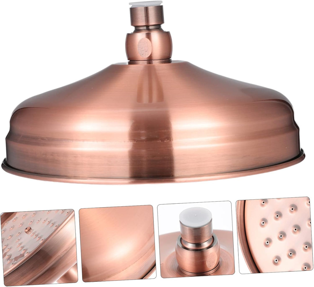 Cabilock Kupfer Duschkopf Round Dusche Sprinkler Niederschlag Duschkopf Retro Bad Regen für Zuhause