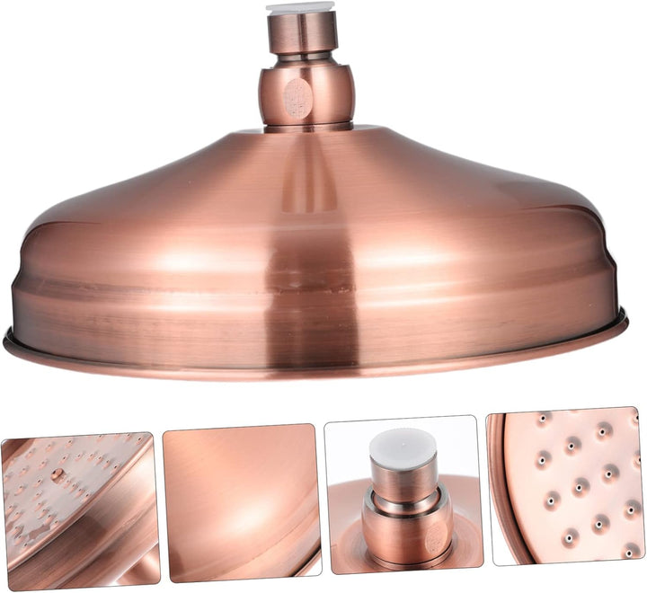 Cabilock Kupfer Duschkopf Round Dusche Sprinkler Niederschlag Duschkopf Retro Bad Regen für Zuhause