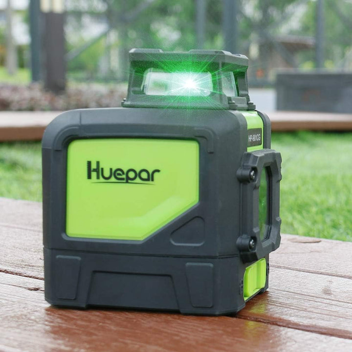 Huepar 901CG 1 x 360 Kreuzlinienlaser Grün, 360 Grad Linienlaser Selbstnivellierenden Laser Level mi