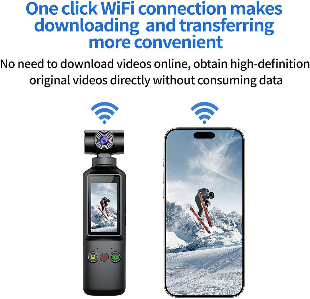 OBEST Action Cam 4K mit 64GB Mini Action Kamera Handheld WiFi Bodycam Körperkamera mit 270° Gedrehte
