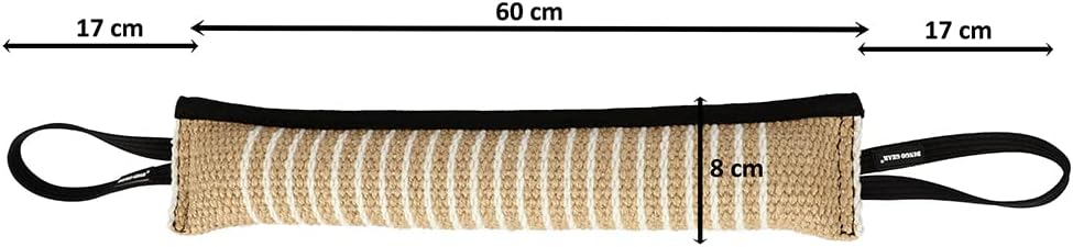 Dingo Gear Beisswurst aus Jute EXTRA Stark mit Zwei Halter 60 cm x 8 cm K9 IGP IPO Training Hundespi